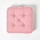 image 3 of Homescapes Rajput Ribbed Cotton Floor Cushion Pink Pink