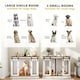 image 8 of PawHut Dog Crate Furniture for Large Dogs, Double Dog Cage for Small Dogs, White