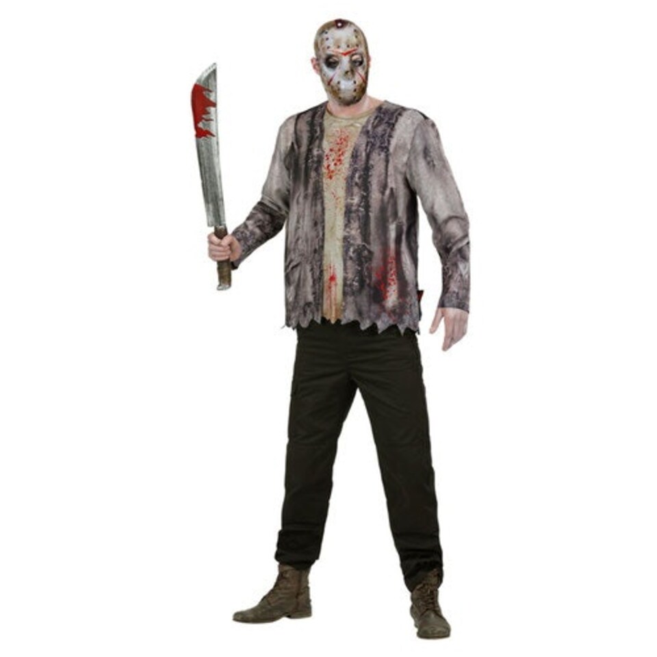 image 1 of Jason Voorhees Friday the 13th Fancy Dress Costume Adult Mens Small Multi | S