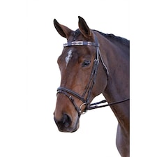 Blenheim Leather Polo Horse Browband - Pink/Natural/Navy - X Full