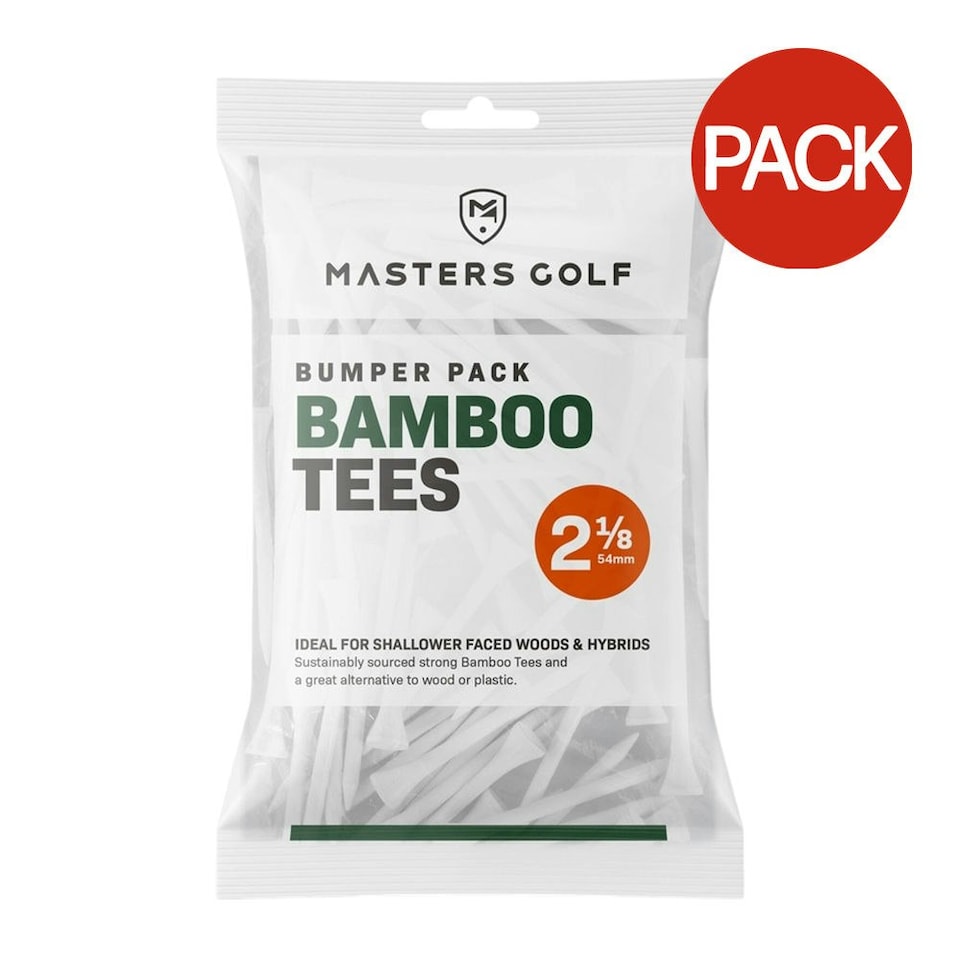 Masters Bamboo Golf Tees (Pack of 130) - White - 54mm