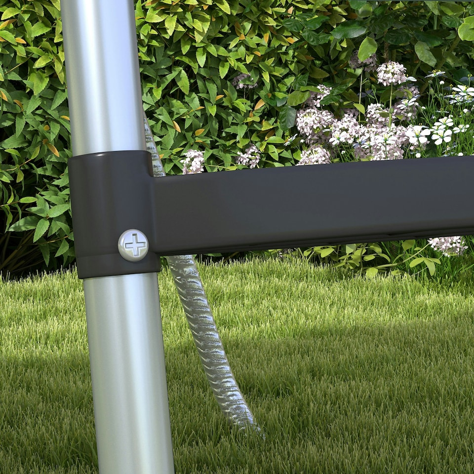 image 1 of SPORTNOW 2 Steps/3 Steps Galvanised Steel Trampoline Ladder Climbing