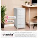image 5 of Filing Cabinet - made of steel, 4 wheels, 6 drawers, label holders, easy assembly Grey | Light Grey