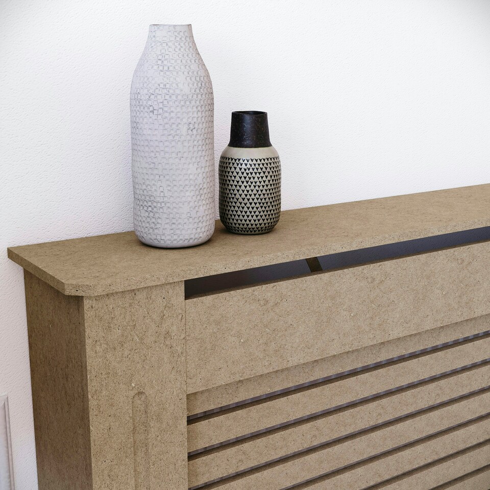 image 1 of Vida Designs Milton Radiator Cover MDF Slatted Cabinet, Unfinished, 172cm