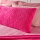 image 2 of OHS Long Bolster Pillow Teddy Fleece Body Neck Pregnancy Support Cushion | Pink | Hot Pink
