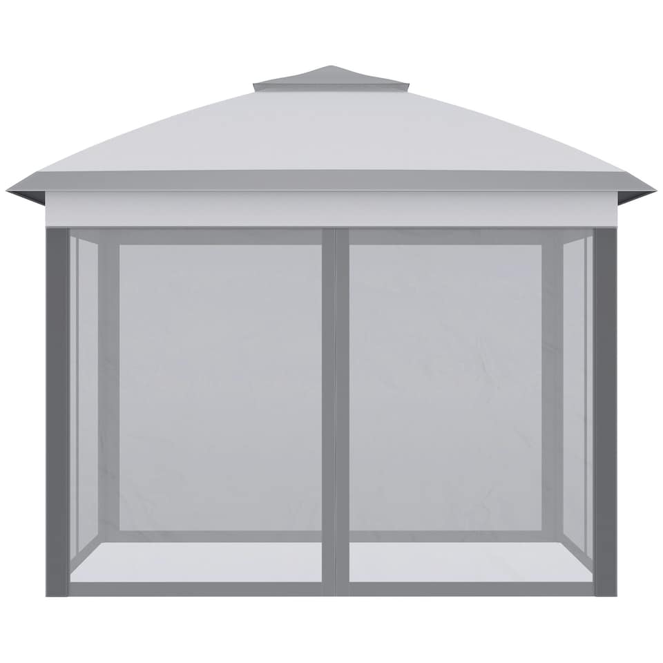 image 1 of Outsunny Pop Up Gazebo Height Adjustable Canopy Tent w/ Carrying Bag, Grey