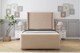 image 1 of Sloomy Devonshire Pebble Plush Bed Frame With Mattress With 50"  Upholstered Wingback Headboard 5' King