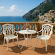 image 10 of Centurion Supports OSHOWA Luxurious Garden and Patio Table and 2 Large Chairs with Armrests Cast Aluminium Bistro Set - White
