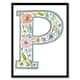 image 1 of Letter P in Flowers Spring Floral Birthday Gift Mum Black Framed Wall Art Print A4