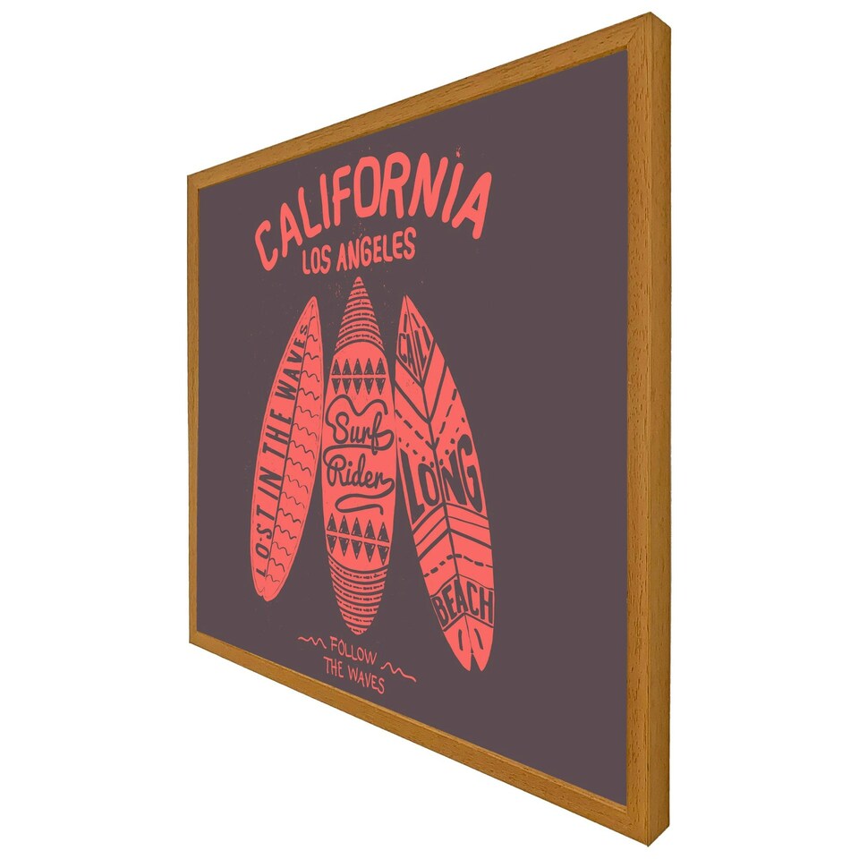 image 1 of California surf (Picutre Frame) Brown | Oak | XL