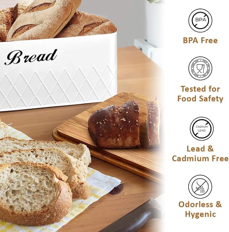 image 1 of 6Pcs Kitchen Storage Canister Jars with Can Opener Airtight Bamboo Lid Tea Coffee Sugar Bread Tins Set