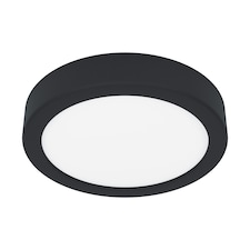 EGLO Fueva 6 Ultra-Slim Surface-Mounted Integrated Black Round LED Light WBS Black