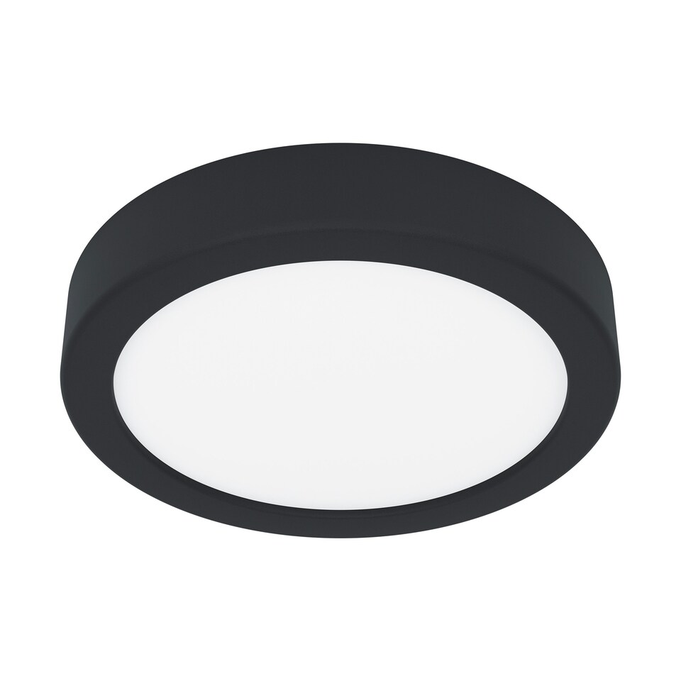 image 1 of EGLO Fueva 6 Ultra-Slim Surface-Mounted Integrated Black Round LED Light WBS Black