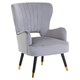 image 2 of Interiors by Premier Grey Velvet Cut Out Back Chair, Sturdy Support Homebase Chair, Built to Last Velvet Desk Chair