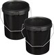 image 3 of 10 x Strong Heavy Duty 10L Black Multi-Purpose Plastic Storage Buckets With Lid & Handle