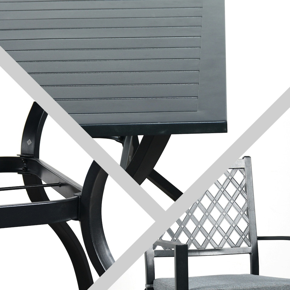 image 1 of Adlington Diamond 4 Seat Dining Set with grey cushions