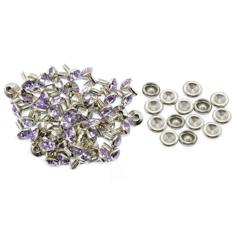image 1 of 8mm Diamante Acrylic Rhinestone Studs with Pins - Pack of 10