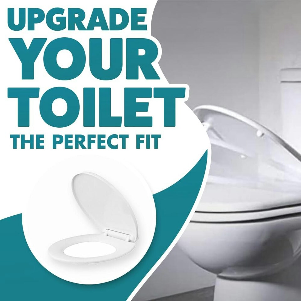 image 1 of Marco Paul White Wooden Toilet Seat 18" White