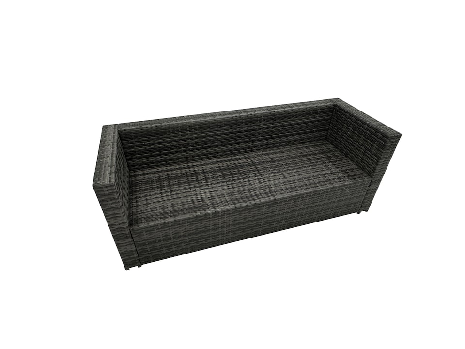 image 1 of Fimous Rattan Garden Furniture Patio Furniture Sets with Corner Sofa Square Coffee Table 3 Footstools Dark Grey Mixed