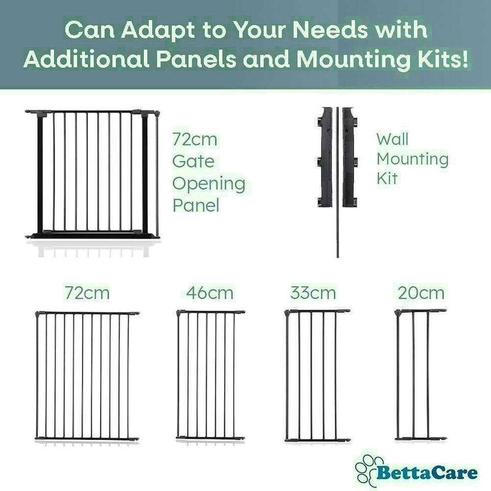 image 1 of Bettacare Pet Pen, 105cm x 105cm, Black, 70cm High, Dog Pen for Pets and Puppies, Dog Playpen suitable for Indoor and Outdoor use Black