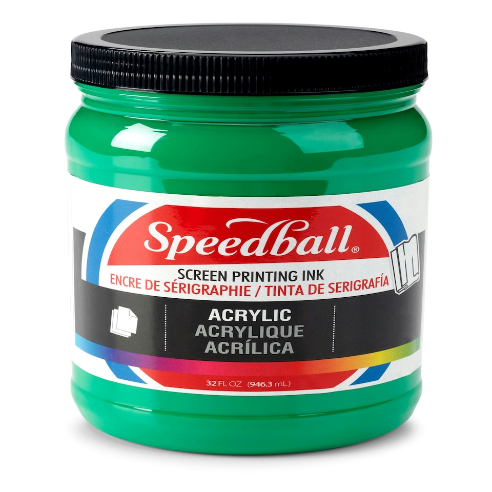 Speedball Acrylic Screen Printing Ink, Emerald Green, 32oz