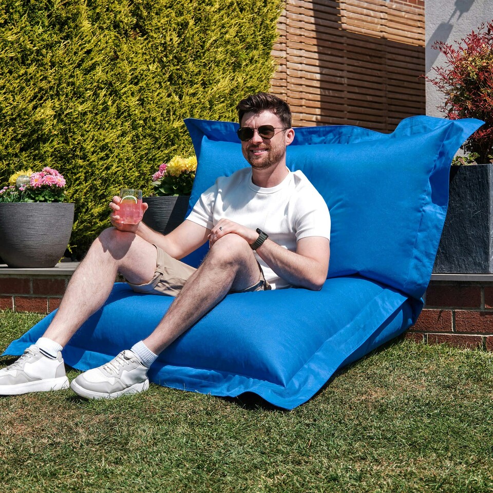 image 1 of icon Bazaar Bag Blue Giant Indoor Outdoor Bean Bag Lounger Blue
