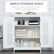 image 3 of kleankin Modern Bathroom Cabinet, Freestanding Floor Cabinet with Storage, White White