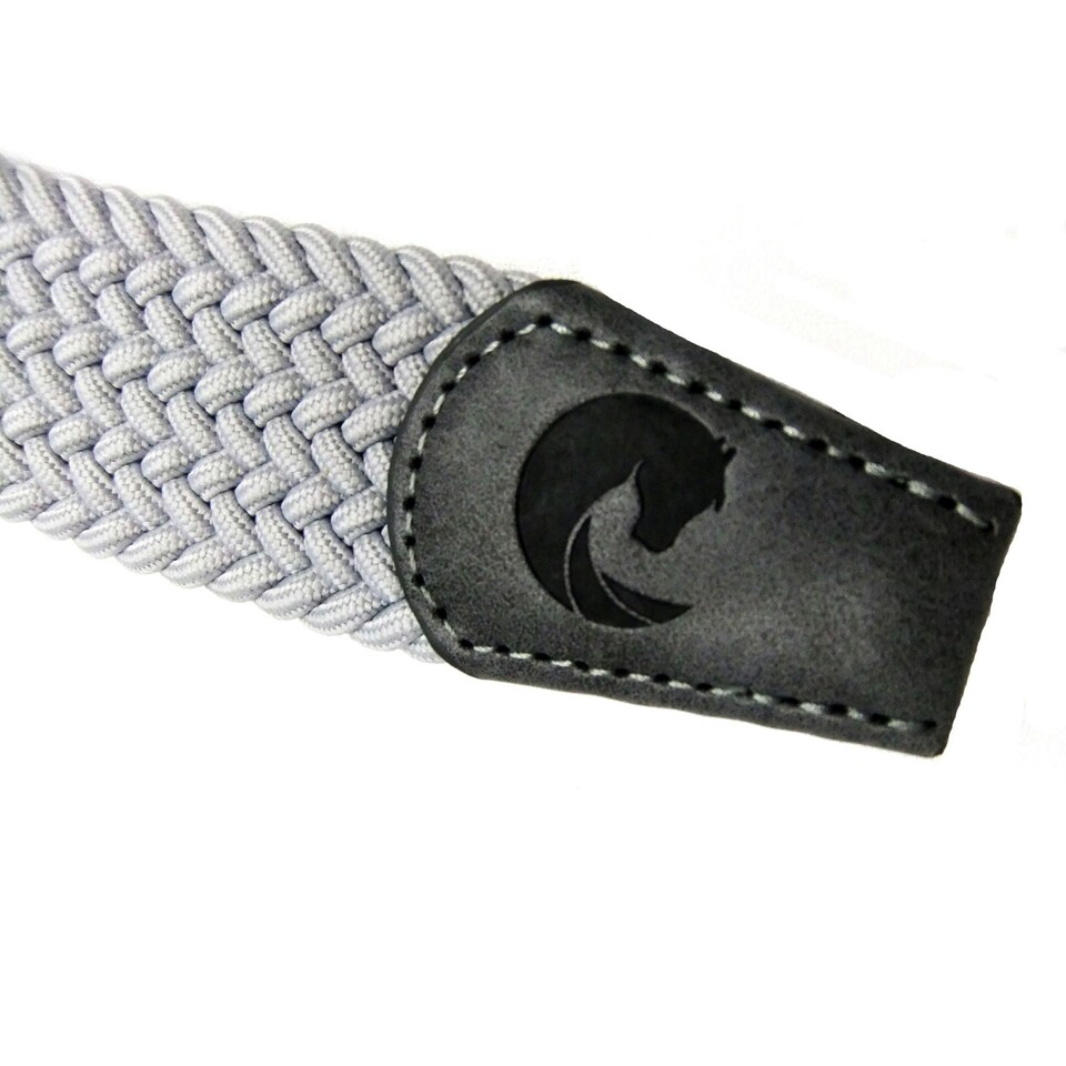 image 1 of Coco Equestrian Grey Unisex Child Woven Elastic Fabric Braided Canvas Horse Riding Stretch Belt Grey