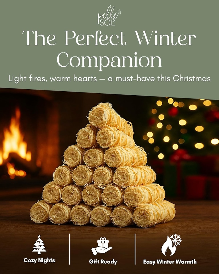 image 1 of Pelle & Sol Natural Firelighters Wood Wool 600 Pack