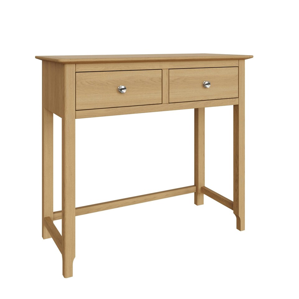 image 1 of Taberno 2 Drawer Dressing Table Natural Oak Brown