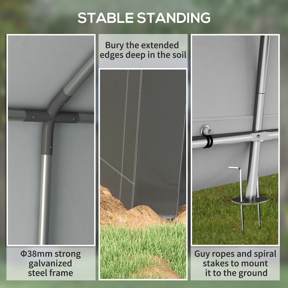 image 1 of Outsunny 3 x 3(m) Portable Shed, Waterproof and Heavy Duty Dark Grey