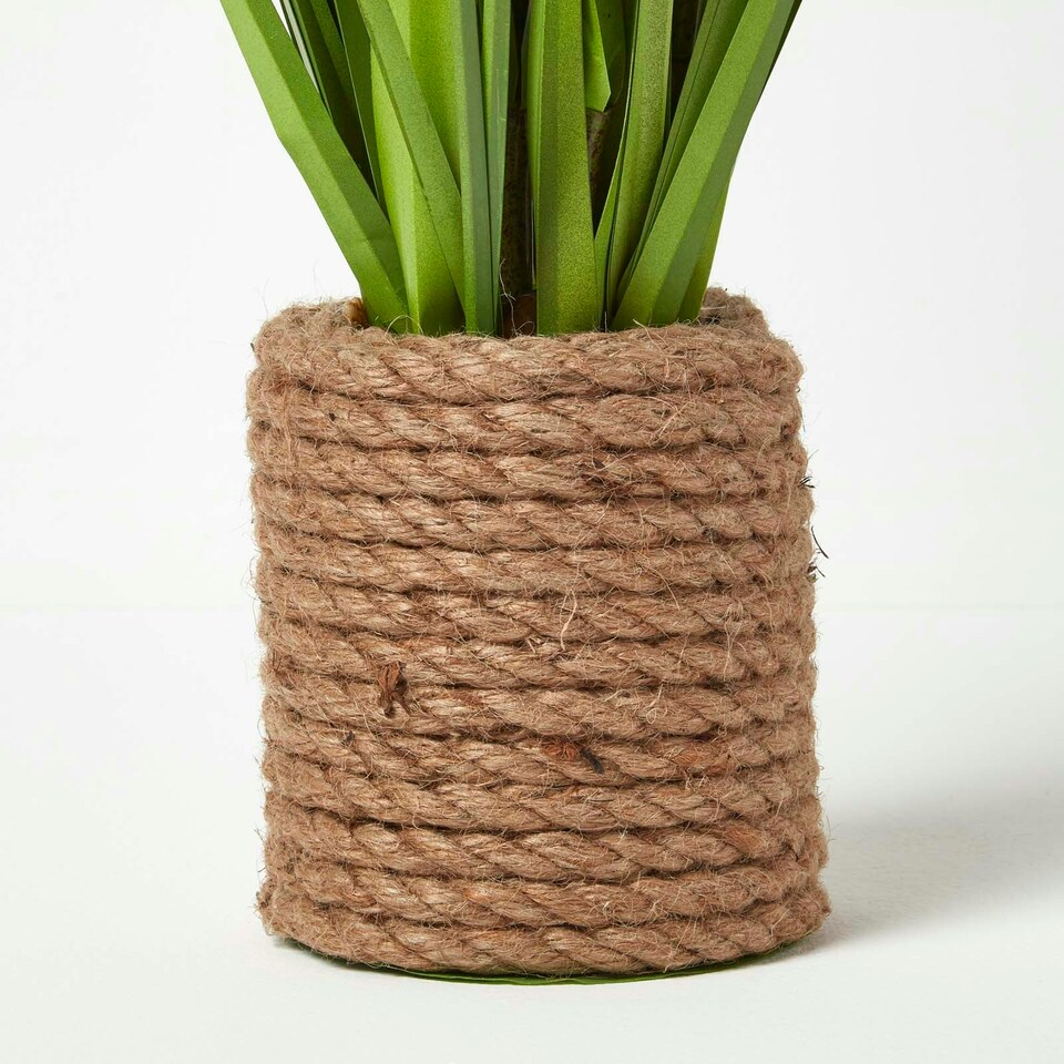 image 1 of Homescapes Artificial Closed Flower Grass Plant In Rope Pot, 74 cm Tall