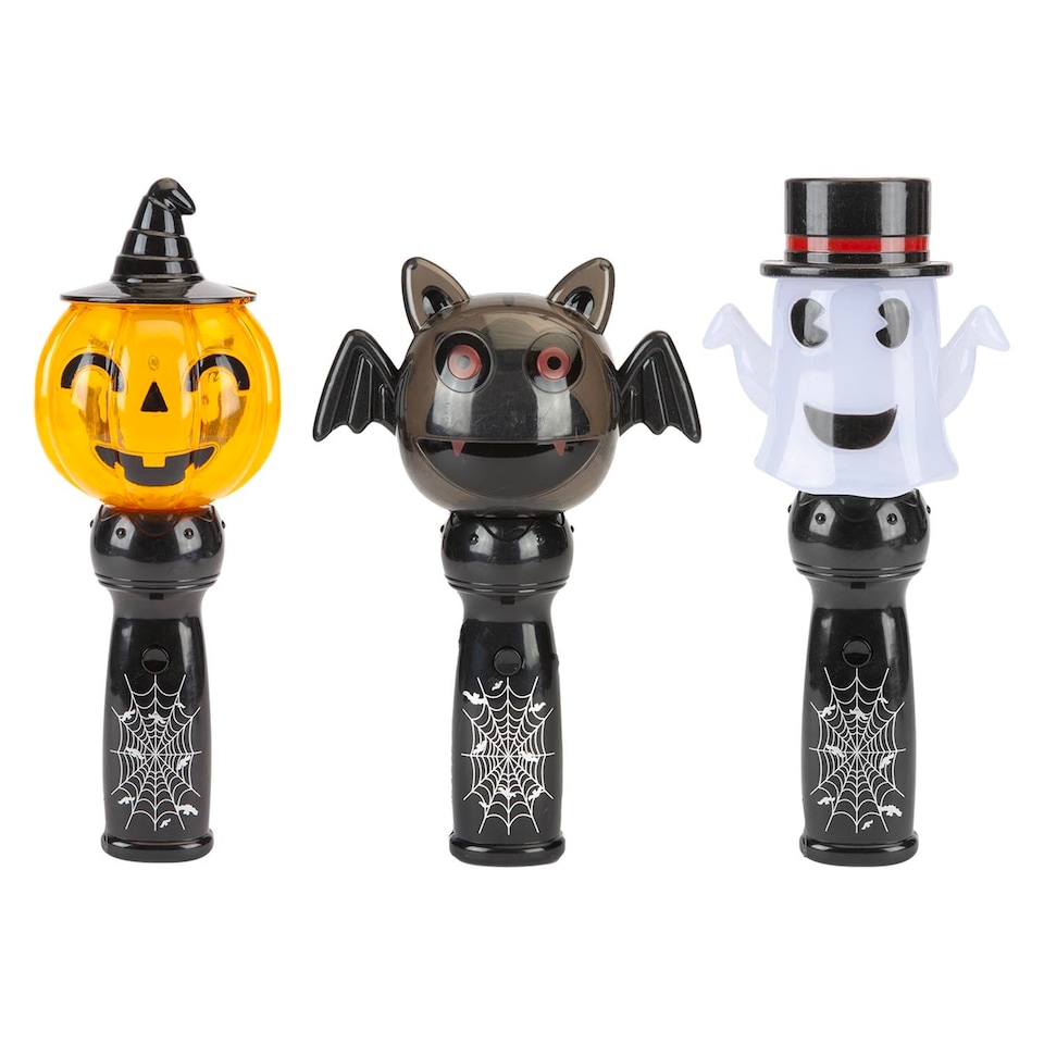 Halloween LED Spinners with Sound, Pumpkin, Bat and Ghost Designs, 3 Pack