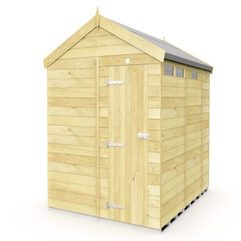 image 1 of 8 x 9 Feet Apex Security Shed - Single Door - Wood - L272 x W231 x H217 cm Brown