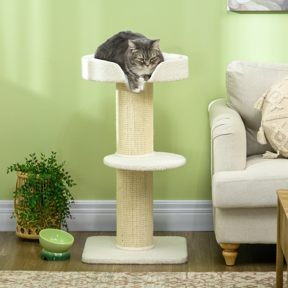 image 1 of PawHut 91cm Scratching Posts Cat Tree Activity Centre for Indoor Cats