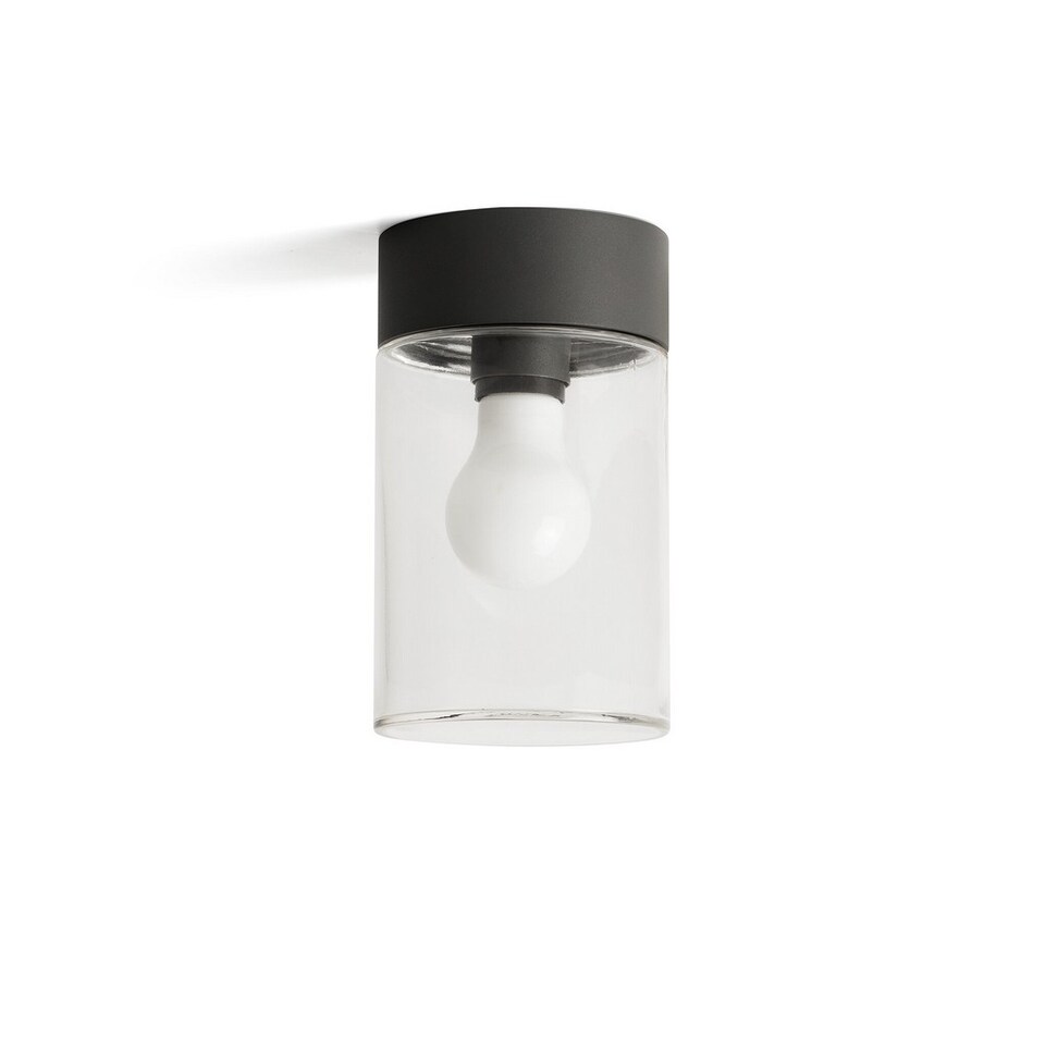 Kila Dark Grey Surface Mounted Ceiling Lamp Transparent 2700K IP65