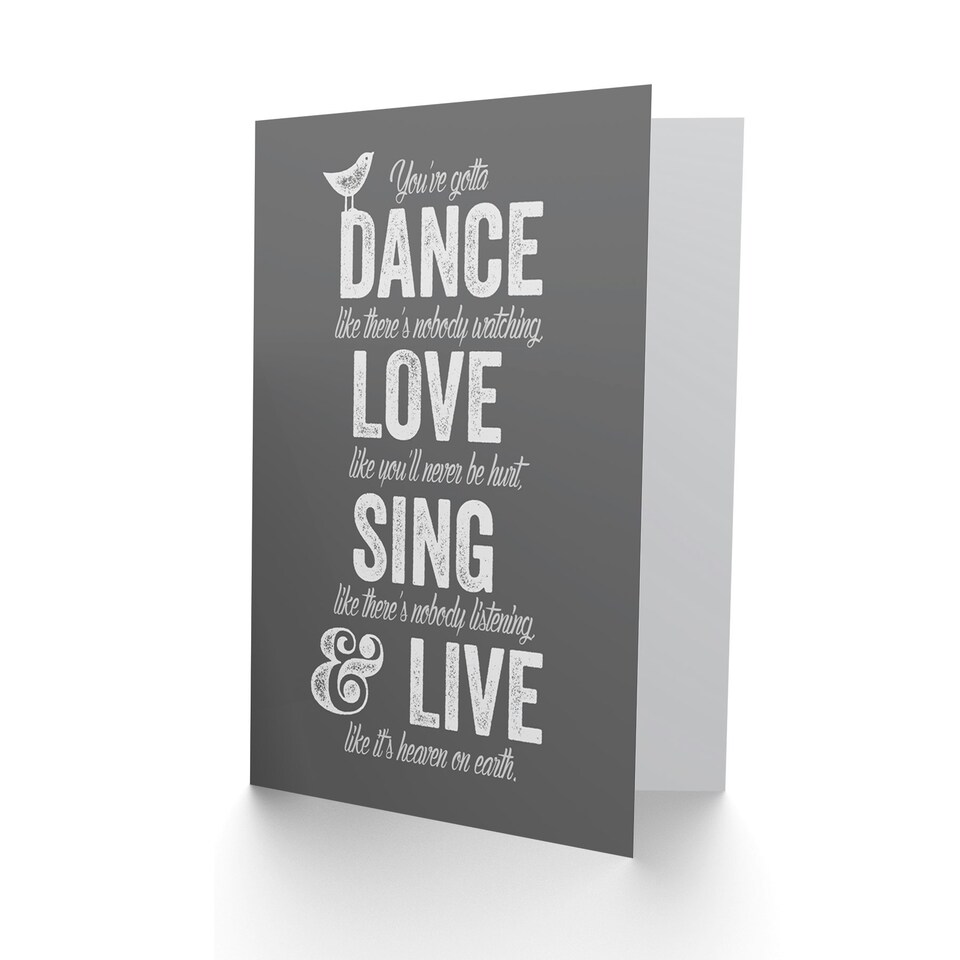 image 1 of Dance Love Sing Live Mono Friendship Card