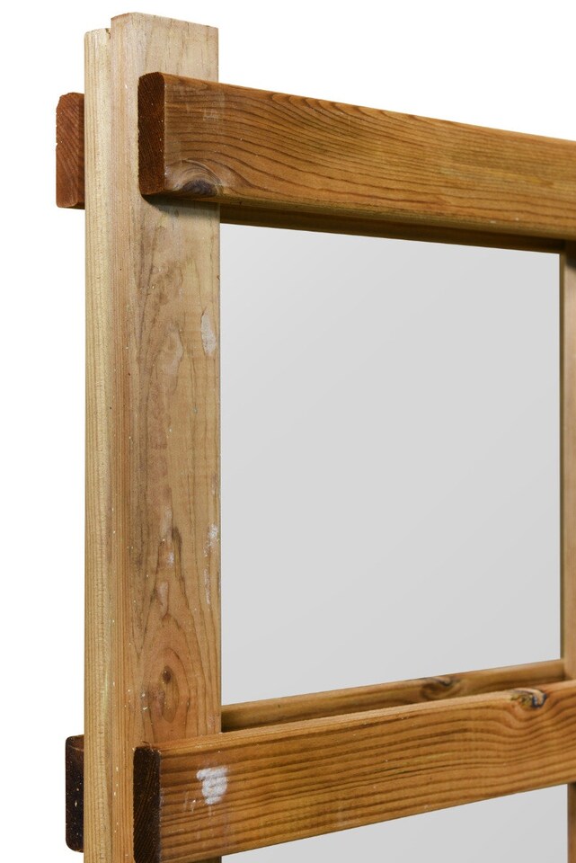 image 1 of The Trellis Garden Mirror - Large Wooden Wall Fence or Leaner Mirror 71" X 23" (179.5CM X 59.5CM). Scandinavian Red Wood | Multi