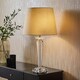 image 1 of ValueLights Modern Clear Genuine K9 Crystal Base Table Lamp With Beige Shade