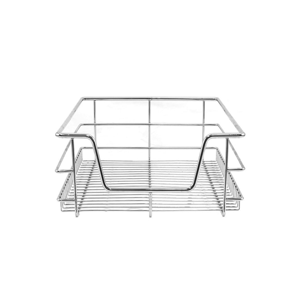 image 1 of 4 x KuKoo Kitchen Pull Out Storage Baskets – 400mm Wide Cabinet Silver
