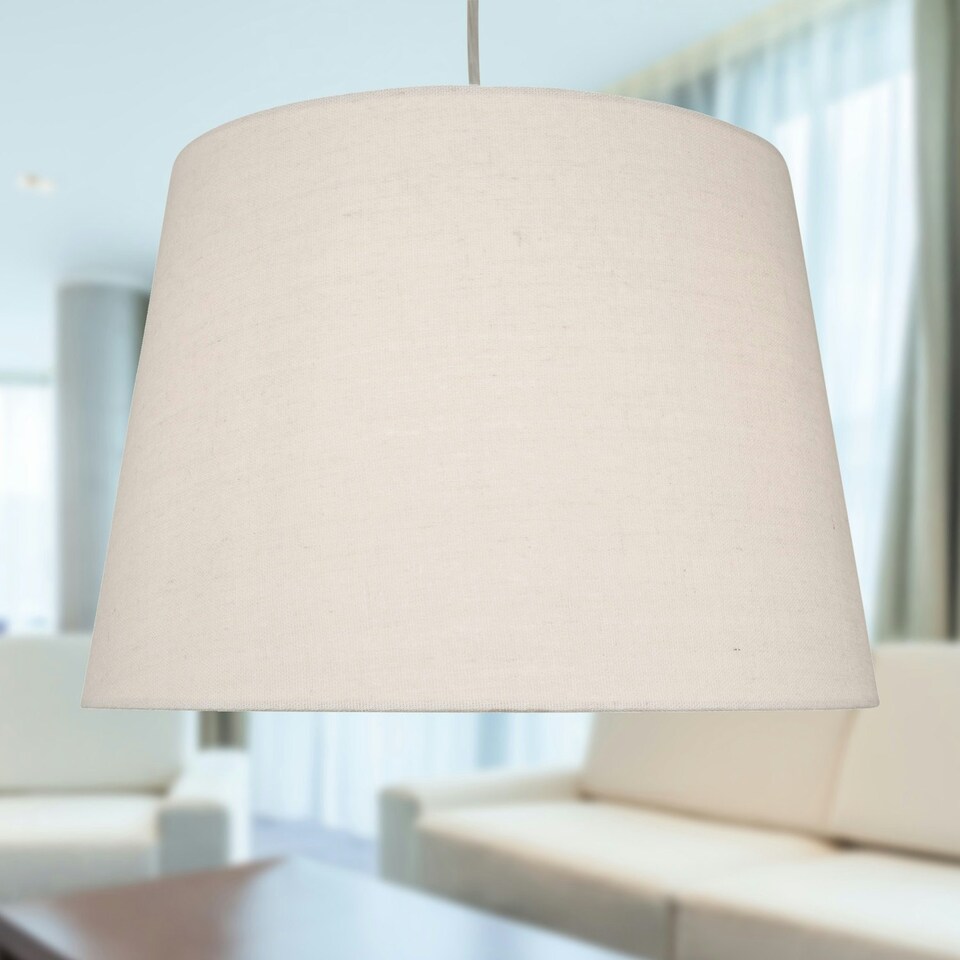 image 1 of Linen - Natural Linen 31cm Lightshade for Pendant or Lamp Brown