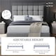 image 5 of Yaheetech 135 cm W x 190 cm L Upholstered Bed Frame Light Grey