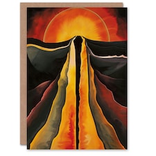 Abstract Sunset Fire Landscape Space Him Her Birthday Art Card