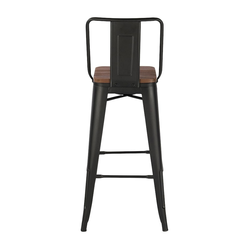 image 1 of Living and Home 2-piece Metal Frame High Chair Bar Stool - Walnut