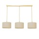 image 4 of ValueLights Reni Natural Drum Shade 3 Drop Bar Brushed Gold Diner Ceiling Pendant Light Gold