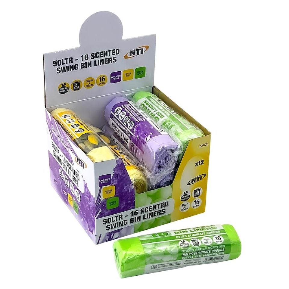 image 1 of Pack Of 160 Swing Bin Liners Scented With Tie Handles For Home Rubbish