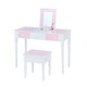 image 1 of Teamson Kids Twinkle Star Vanity Set with Foldable Mirror and Chair, Pink/White