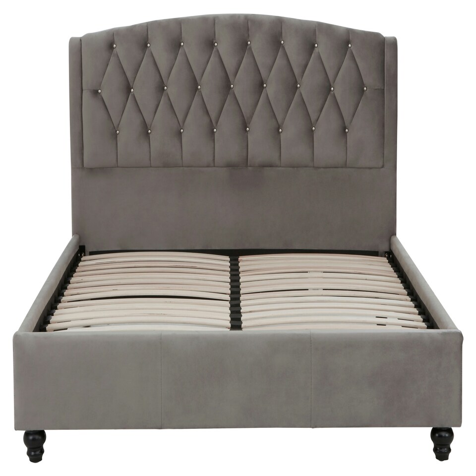 image 1 of Interiors By Premier Grey Velvet King Bed