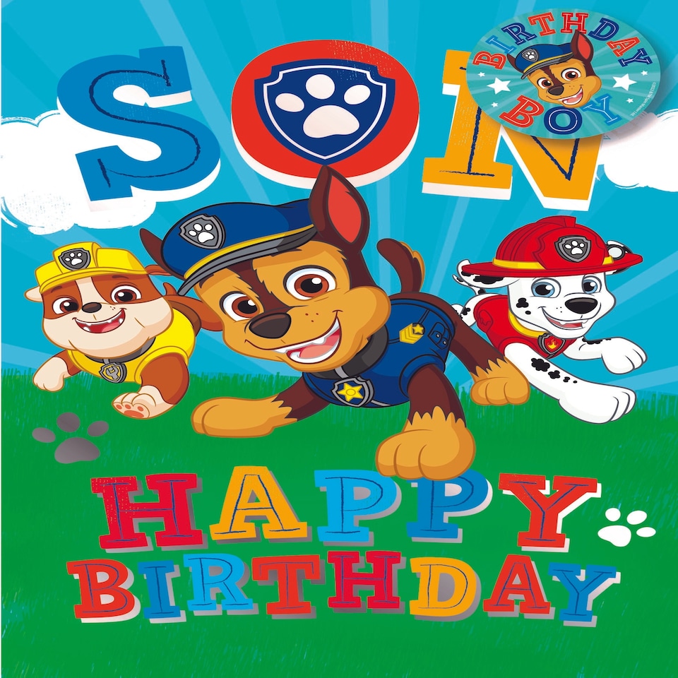 image 1 of Paw Patrol Son Birthday Card
