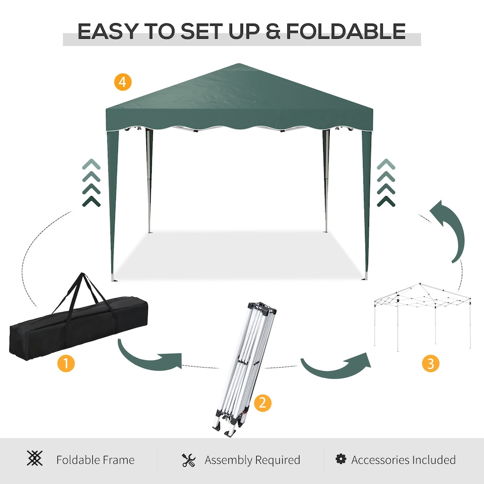 image 1 of Outsunny 3x3(m) Pop Up Gazebo Marquee Tent for Garden w/ Carry Bag Grey
